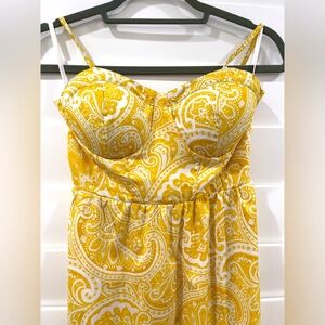 Yellow & white maxi dress